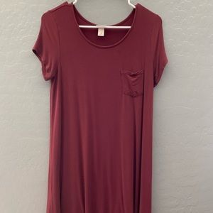 Maroon Tshirt Dress